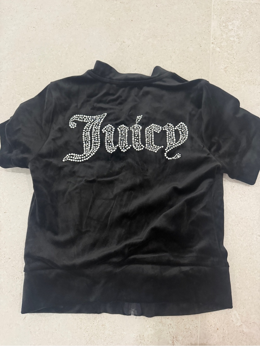 Juicy couture short sleeve velour zip up size small